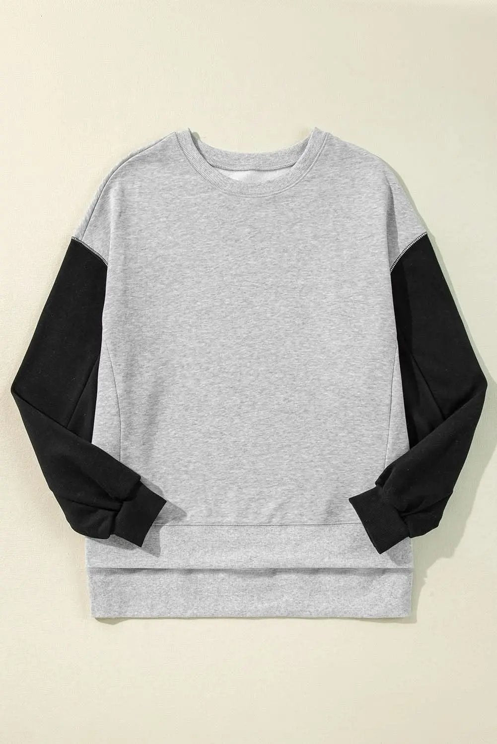 Chic gray drop shoulder pullover - Love Salve